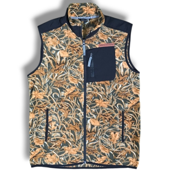 SIMPLY SOUTHERN | MENS SIZE SMALL MARSH STYLE CAMOUFLAGE FULL ZIP FLEECE VEST - Picture 1 of 14